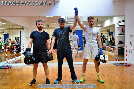 2019-05-30 Milano - pound4pound boxe gym 1602 Marco Meneghin vs Alex Avella